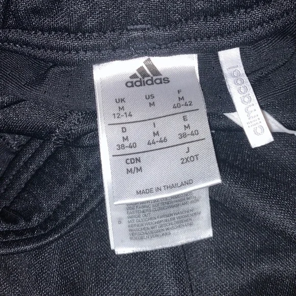 Adidas Black With White Stripe Joggers Size Medium - Picture 3 of 3